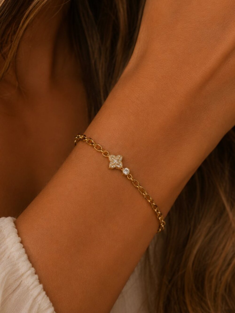 "DuPont" Pavé Clover Bracelet